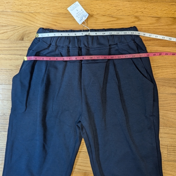 LARGE Navy Sweatpants Elastic Waist Pockets Cotton Blend - Picture 7 of 10